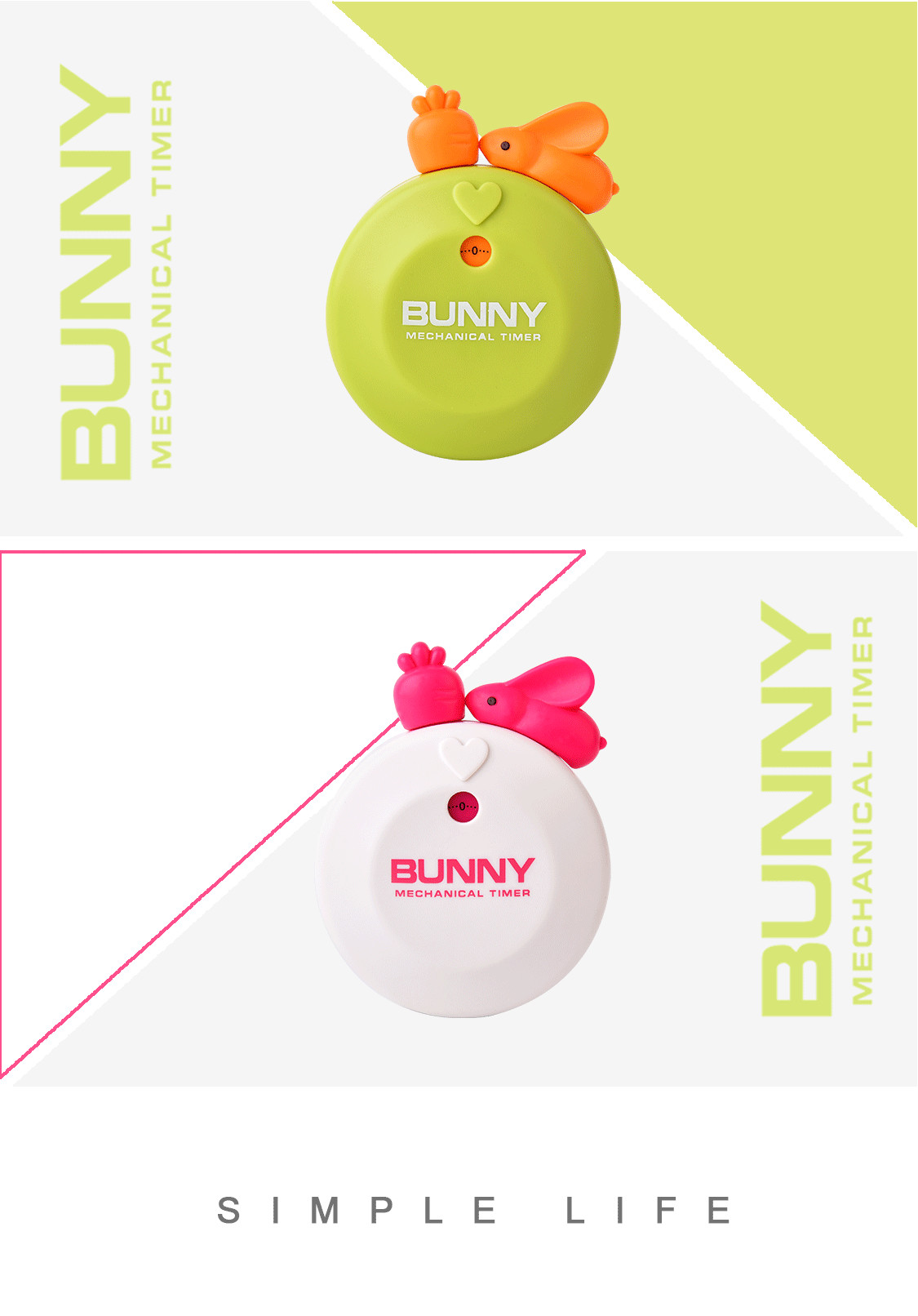 Rabbit And Carrot ABS Material Mechanical Kitchen Timer Magic For Kitchen