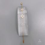 white fritillary rhombus flower necklace 18k Gold Plated Stainless Steel Jewelry