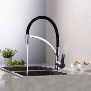 China Chrome Lever Handle Kitchen Tap Hot And Cold Flexible Colorful Hose wholesale