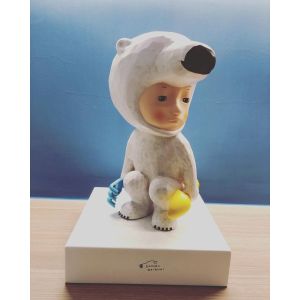 Self Standing Art Wooden Doll Exhibition Sculpture Exquisite Workmanship