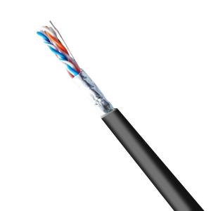 China Black Cat6 FTP 23AWG Outdoor PE Jacket Network Cable Extend To 550MHZ 1000FT wholesale
