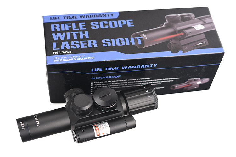 M6 Tactical Red/Green Sight with 4X Magnification and Red Laser Lightweight 435g