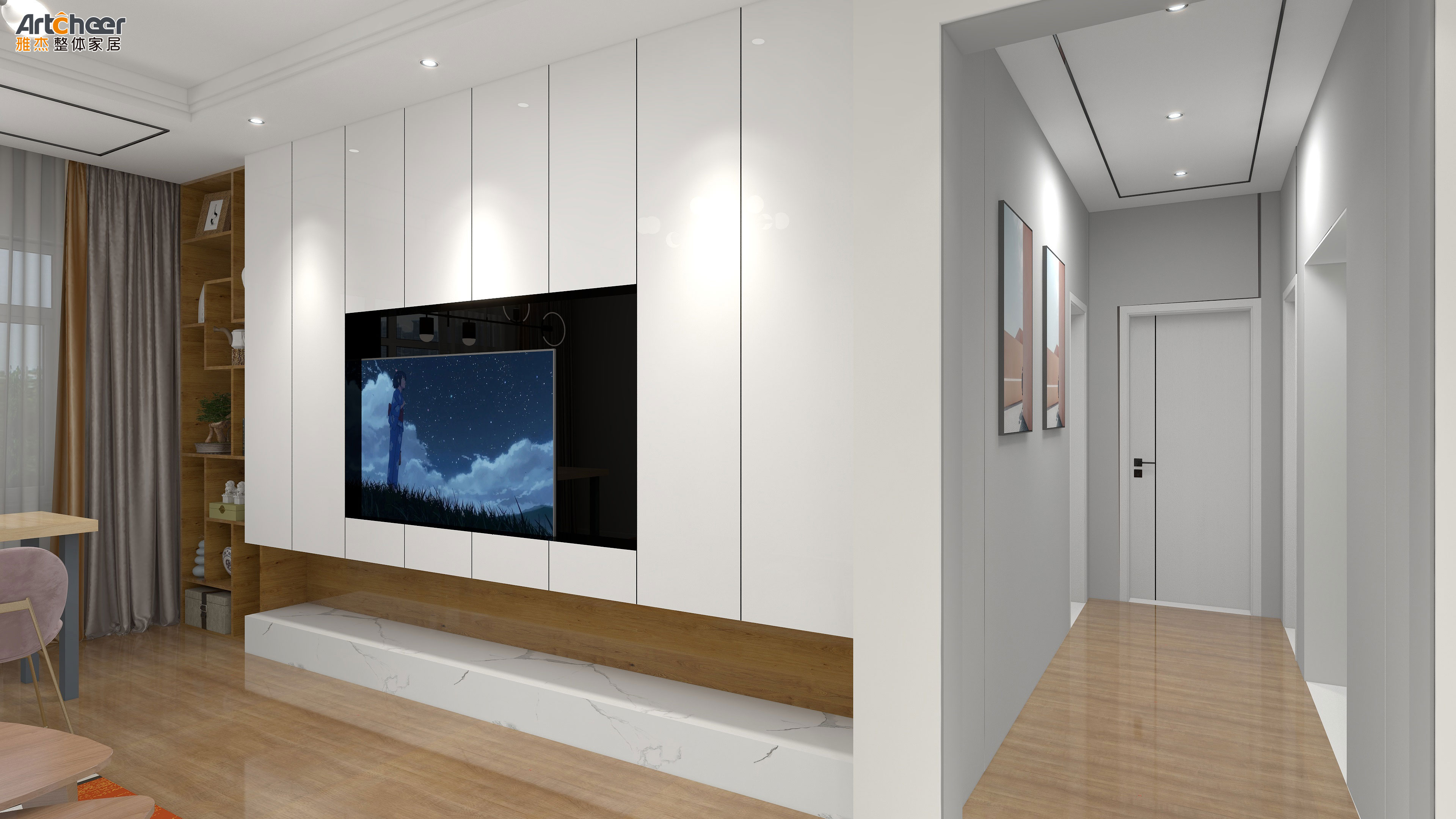 Light Luxury TV Stand Cabinet with Modern Minimalist Design and E0 Grade Material