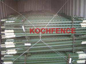 China Studded 6ft Green Painted Use Steel Fence Posts For Wood Fences / Garden Decoration wholesale