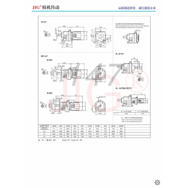 R Series Rigid Helical Gear Reducer Tooth Flank Helical Gear Units