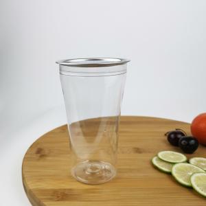 China Water Juice 400ml Clear Beverage Containers With Snap Lids wholesale