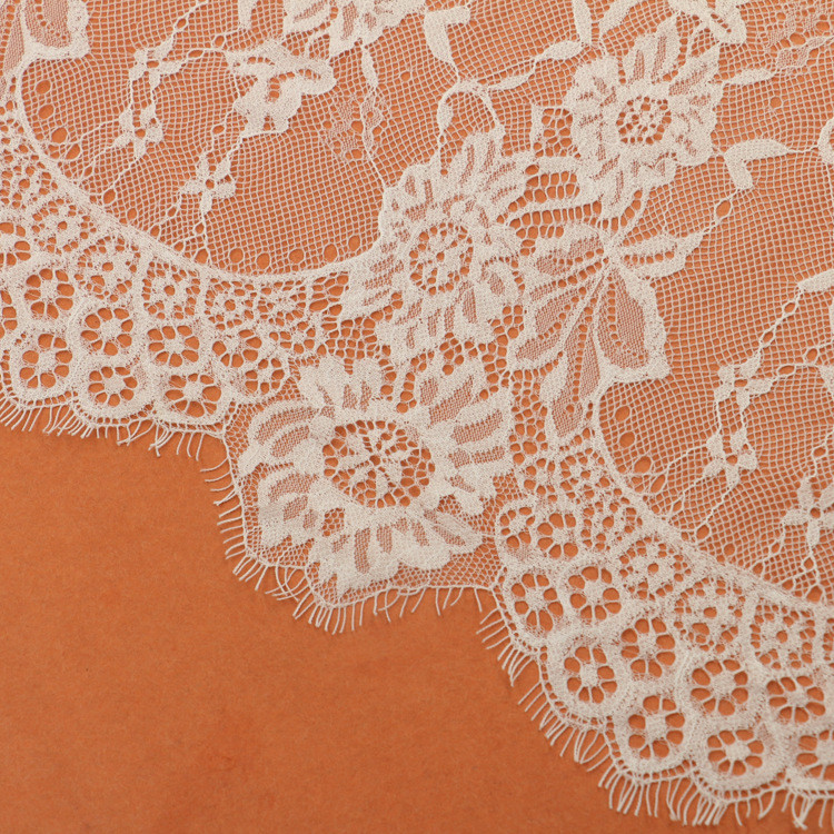 Beautiful Crochet Eyelash Lace Edge Ivory Black Color Double Side