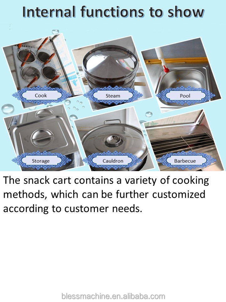 Customize Multi-function Mobile Food Cart for 2023 Fashionable Design 3200*1600*2350mm