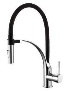China Curved Bracket Magnetic Pull Down Kitchen Faucet wholesale