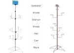 Multiple Ball Cap Display Rack / Metal Clothing Baseball Cap Display Stand