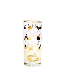 China Golden Flamingo Printed Crystal Highball Glasses For Restaurant wholesale