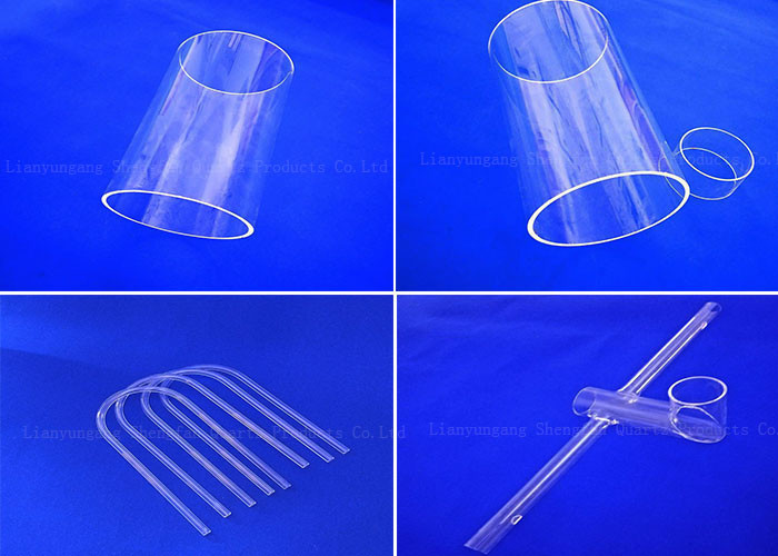 Transpaprent Clear Quartz Glass Tube Good Spectral Transmission SiO2> 99.99%
