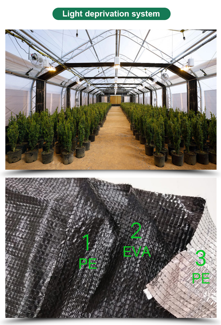Ventilation Sides Ventilation Blackout Film for Mushroom Greenhouse Manufactured by LITAI