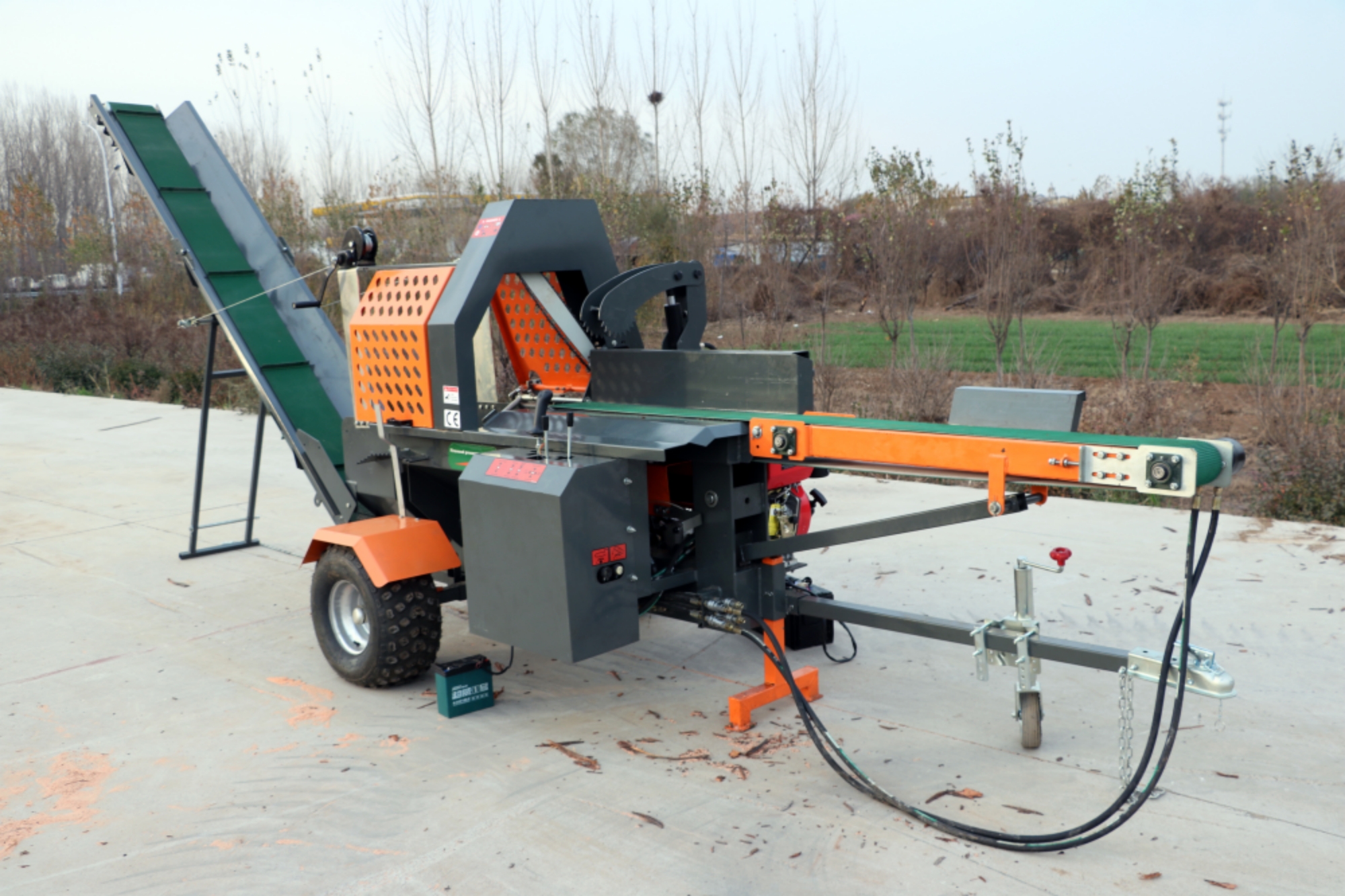 Log Splitter 19inch 480mm Gasoline Electric Firewood Processor With Track