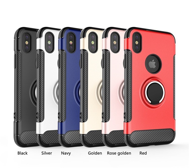 Ring Magnetic Armor bracket shatter-resistant Gold Silver Red Case For IphoneXS MAX 6.5'' Iphone8 Iphone7 Iphone6 Cover