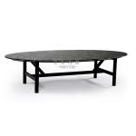 Wooden Frame Oval Modern Design Marble Top Coffee Table