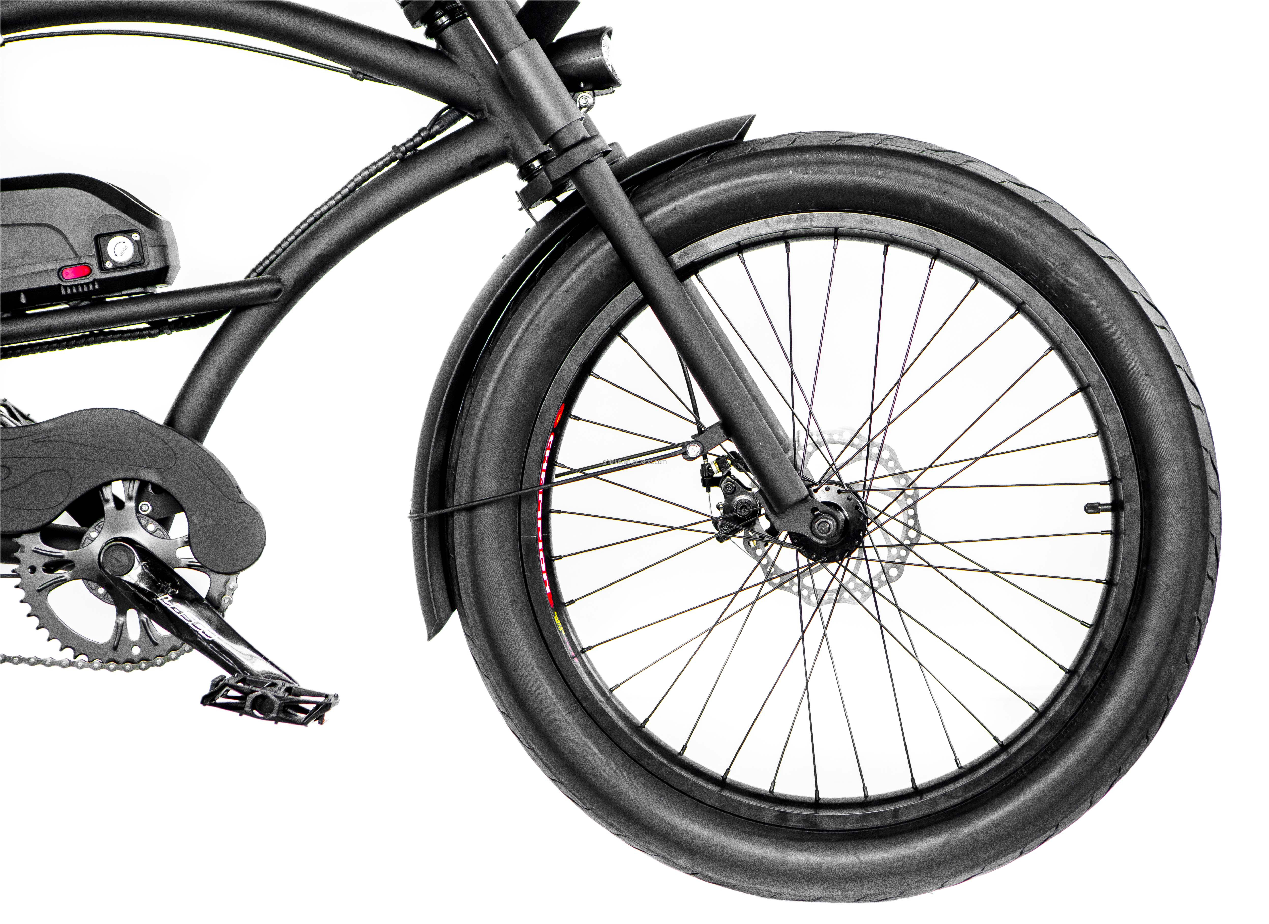 Electric Bike 24"x3.0 Tire 1000W 17AH Hi-Ten Steel Frame 50KM/H Shimano Speed Cruiser