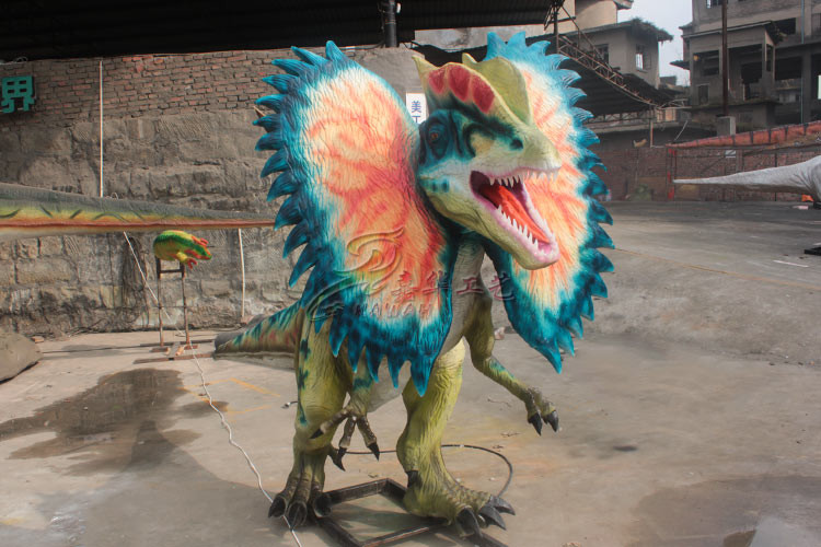 Jurassic Park Dilophosaurus Realistic Animatronic Dinosaur For Exhibition