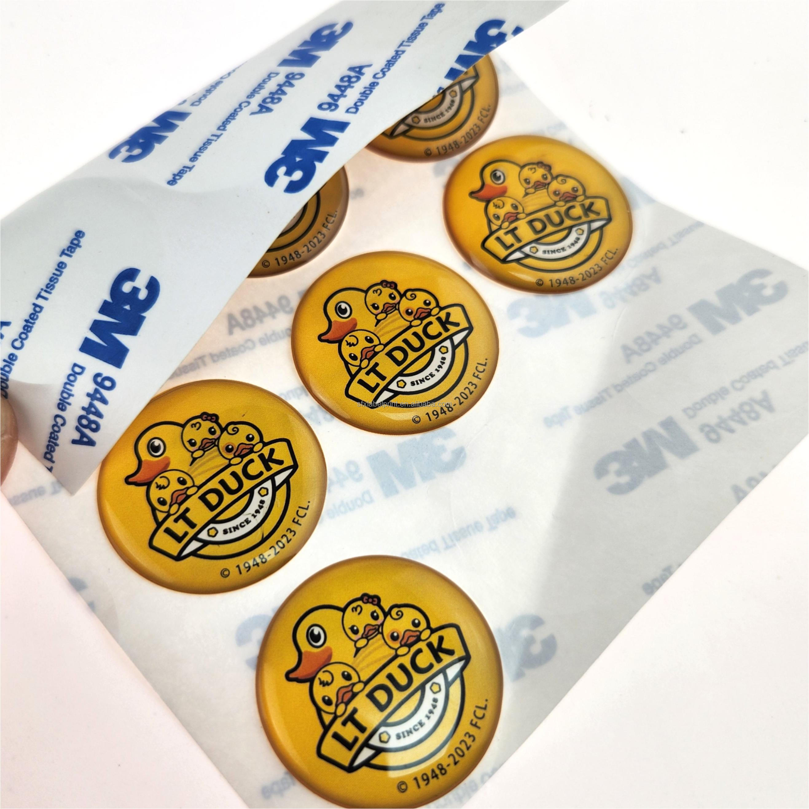 Brand Logos Epoxy Dome Stickers 3M Adhesive Plastic Sticker Printing