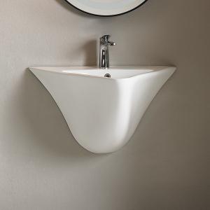China Modern Ceramic Bathroom Basin Wall Mounted Seamless One Piece wholesale