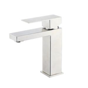 China Environmental Sanitation Brushed Hot And Cold Basin Mixer Dirty Resistant wholesale