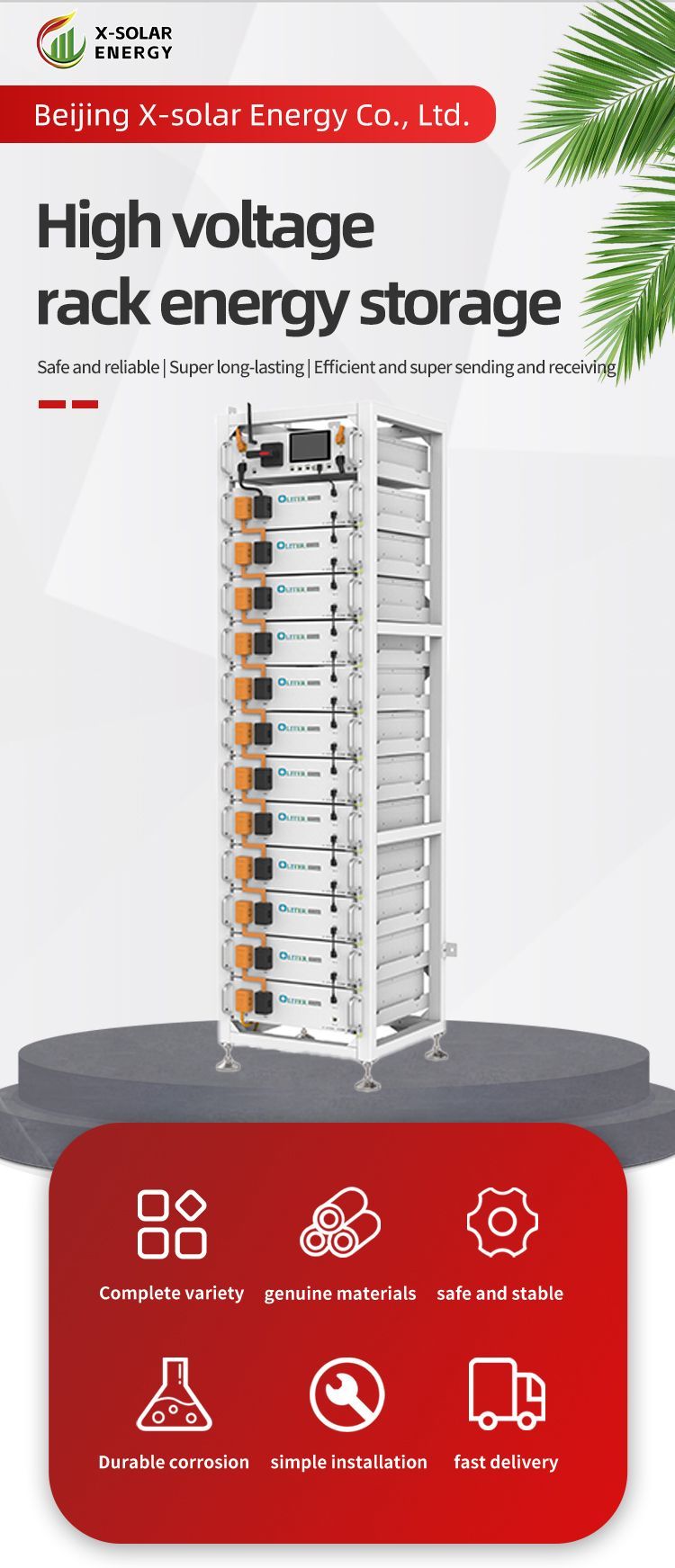 Lithium Solar System Battery Power Supply for 30kwh/100kwh High Pressure Rack Type Energy Storage Management System (EMS)