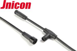 China Outdoor Waterproof T Connector 2 Pin 300V 10A Male Female With Cable wholesale
