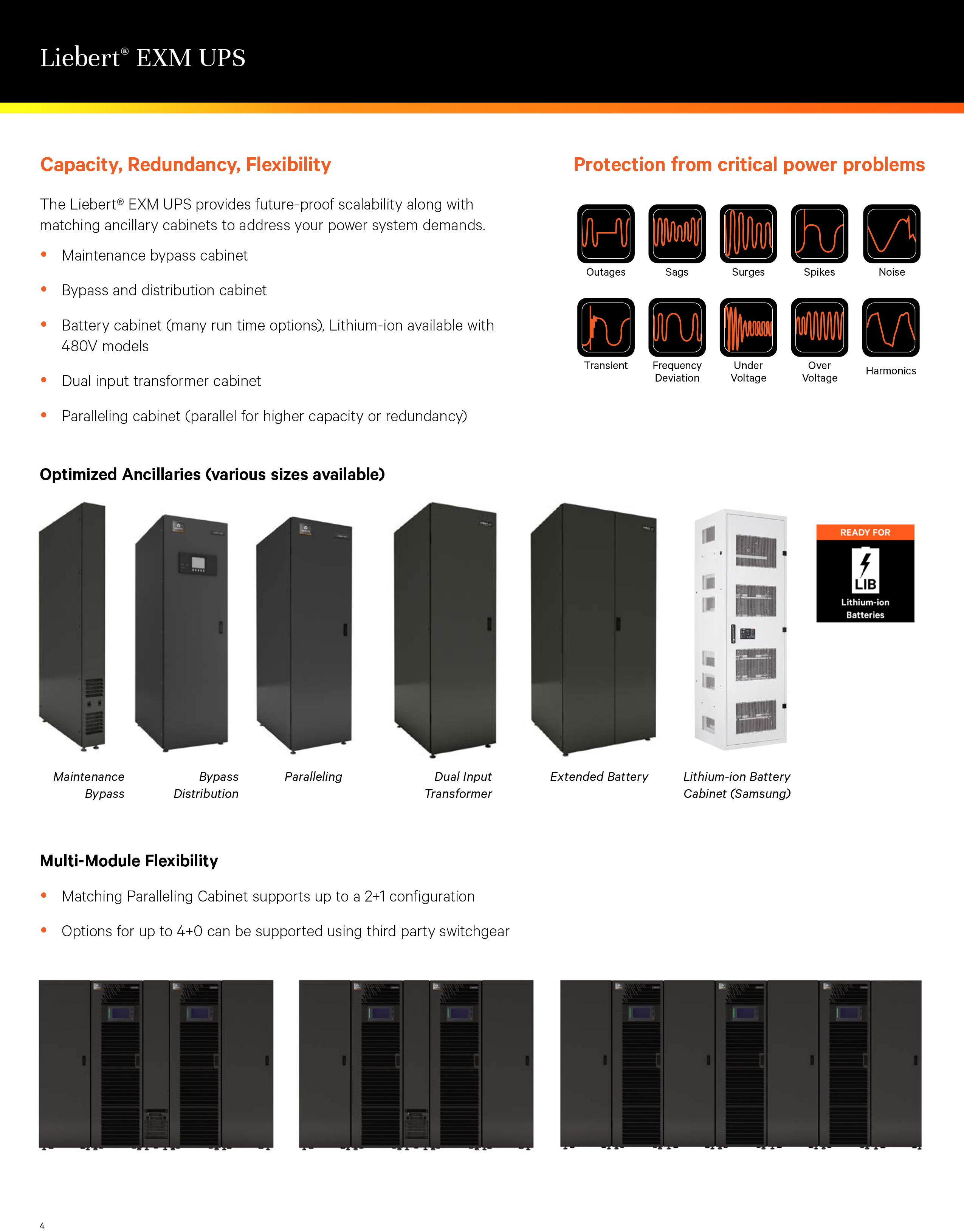 Vertiv Liebert EXM2 100KVA 120KVA 160KVA 200KVA 250KVA Three Phase Online UPS