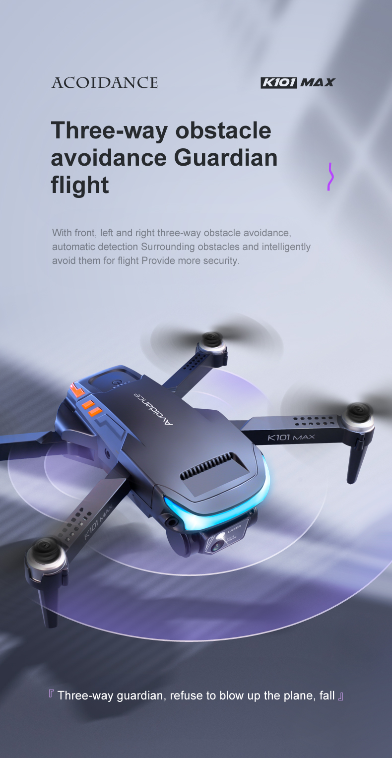 Long Distance Gps Drone Wifi Obstacle Avoidance Drone Toys For Kids Charging time 1 hour K101 Max Drone With Camera 4k