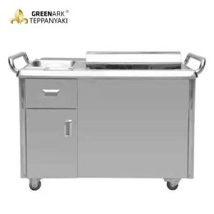 China Stainless Steel Gas Outdoor Mobile Teppanyaki Griddle for Steak Frying wholesale