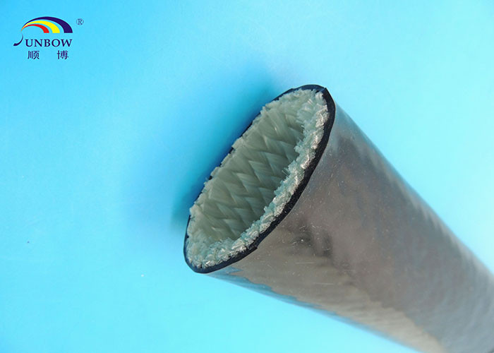 Steel Plant Use Braided Fiberglass Sleeve With Silicone Cover High Temperature Resistant