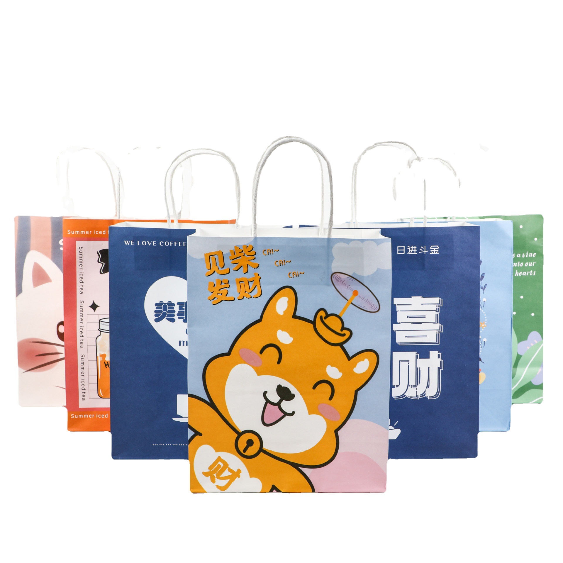 Reasonable Coffee Drink Takeout Twist Kraft Paper Bag Customized Logo Customized Size