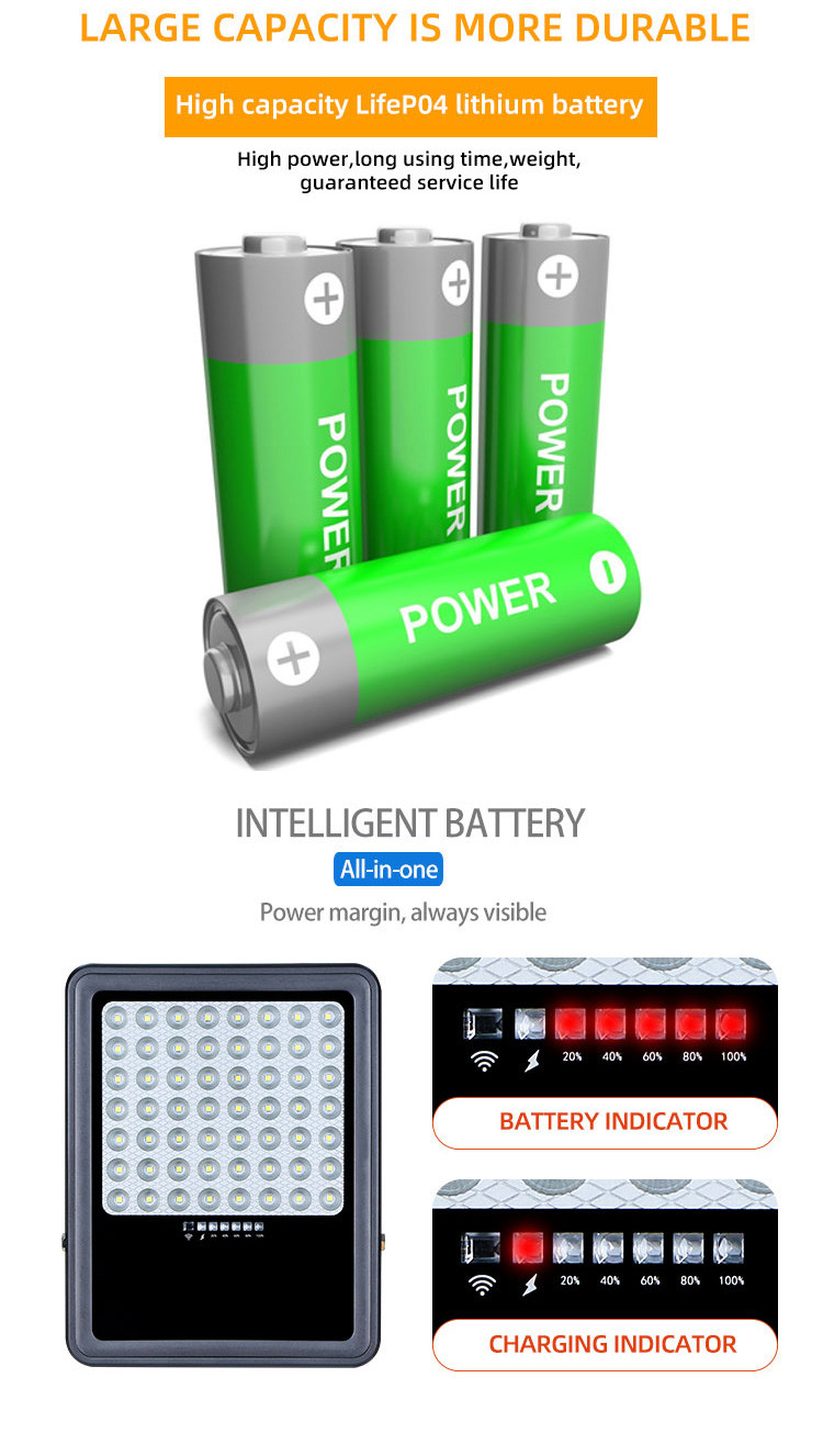 300w Outdoor Ip65 Solar Powered Flood Lights With Timer 2835 Smd Chips