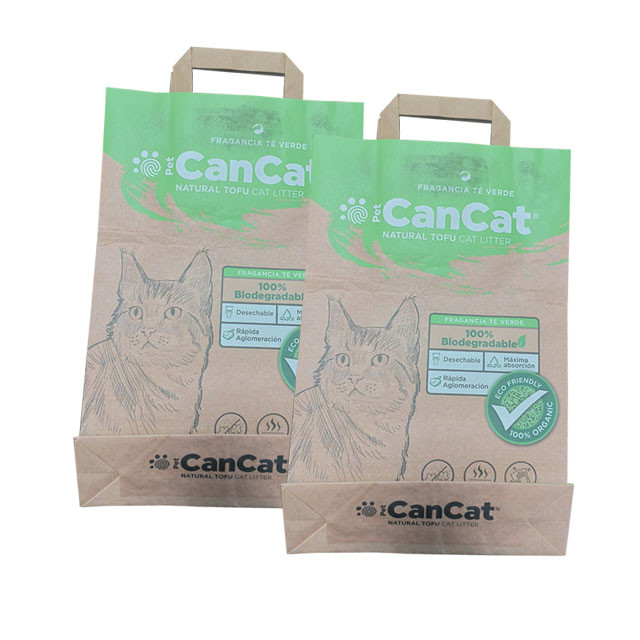 High Toughness Flexo Printing 5 Kg Paper Bag Tofu Cat Litter Disposal Bags