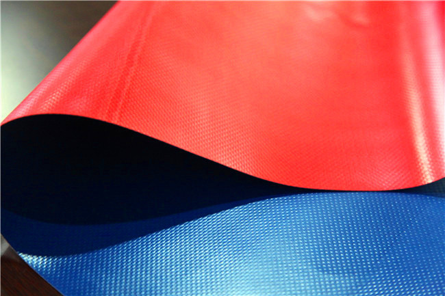 Orange Color Glossy Waterproof PVC Tarpaulin Canvas Adhesion Strength