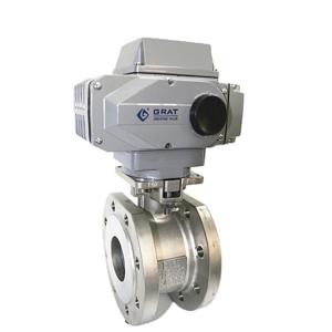 China Dn100 Pn40 Stainless Steel Ball Valve AC380V Flange Connection wholesale