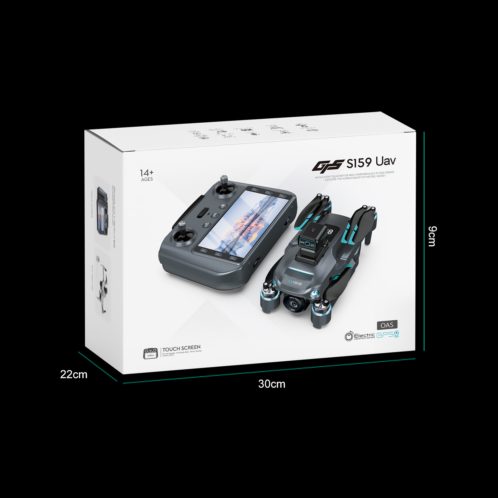 S159 Gps Remote Control Display Screen Professional Camera Brushless Drone Toy Drone Rc with Plastic and 720P Camera