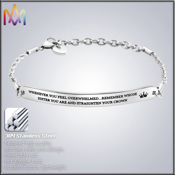 ODM Supported SS304 Custom Engraved Womens Bracelet