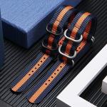 Waterproof Black 24mm Watch Band Strap ODM 22mm Watch Strap Nylon SS Buckle
