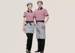 Combed Cotton Restaurant Uniforms Polo Shirts Contrast Color For Men And Women