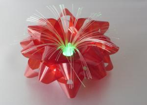 China Iridescent film Optical Fiber LED Ribbon Bow , 3.75&quot; Lighting LED Gift Bow wholesale