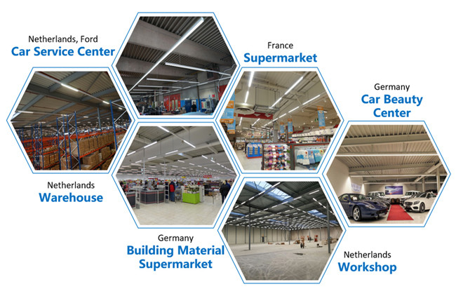 Flexible 1.2m 60W Commercial LED Light Fixtures With Tool Free Installation