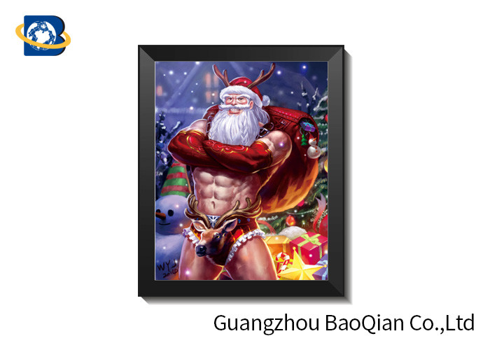 Christma Holiday Theme PET 3D Lenticular Pictures For Indoor Decoration