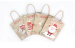 OEM Ultraportable Kraft Paper Christmas Bags , Recycled Paper Treat Bags With