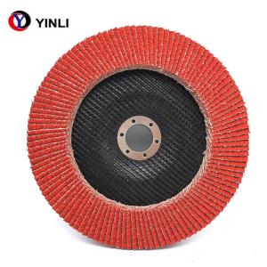 China 100mm T27 Ceramic Flap Disc Polycotton Cloth Bright Red wholesale