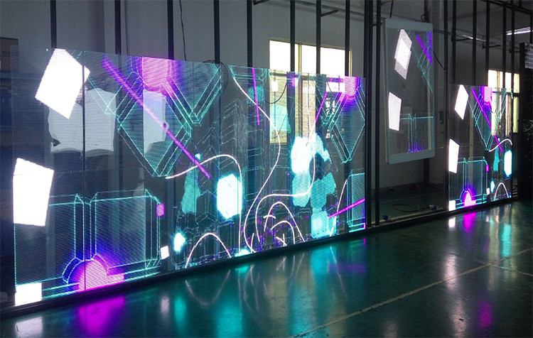 HD High Resolution P3.91-7.82 Indoor Full Color Transparent LED Display Screen For Store Window Glass