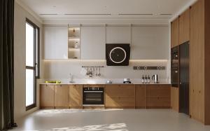 China Wall Mounted Melamine Kitchen Cabinet For Apartments And Hotel wholesale