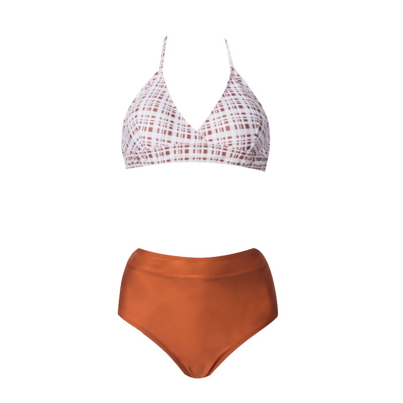 Tiered Layer Tie a Knot Front Top With Low waist Bikini swimsuit high cut
