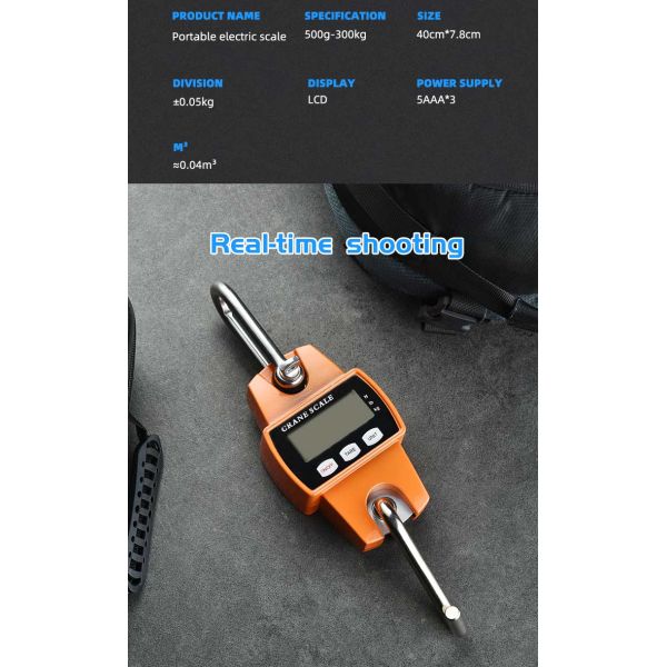 ABS stainless steel 300kg Digital Hanging CRANE SCALE Weighing Scale with LCD Display for Measuring OEM Supported