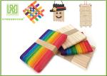 Birch Wooden Craft Sticks For House Making 6 Inch Bright Colors